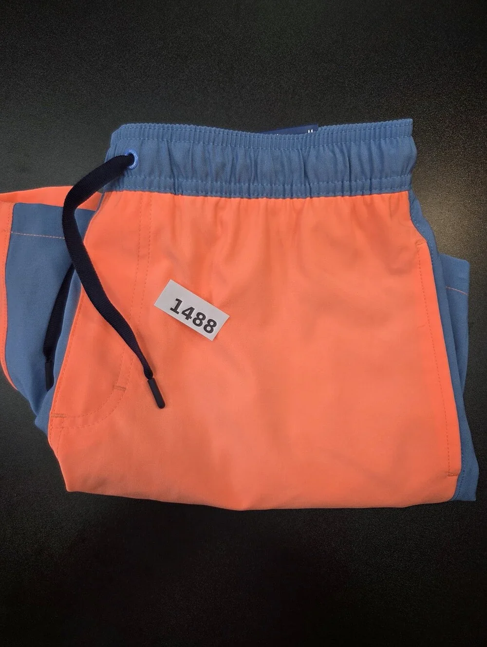 HUK Men’s Performance Fishing Shorts Medium Blue Orange Colorblock #1488